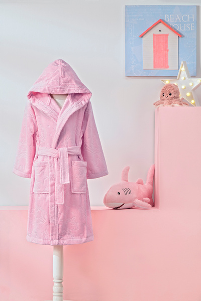Özdilek Girl Unicorn Kapüşonlu Kadife Çocuk Bornozu 13/14 Yaş Pembe