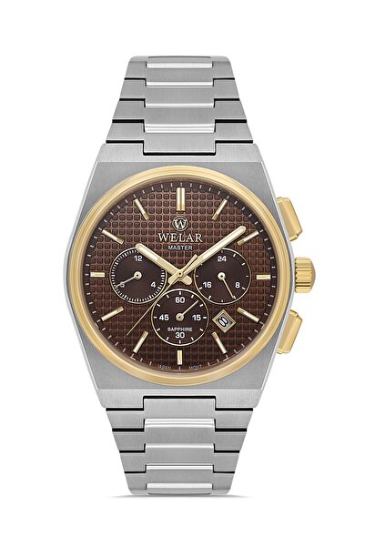 Welar Wel2516M-3 Men's Wristwatch Chronograph, with Calendar, Sapphire Glass,...