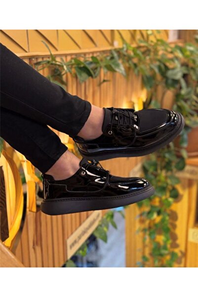 Parlak Hakiki Deri Hafif Günlük Ortopedik Taban Ayakkabı