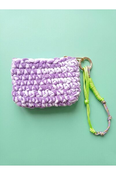 Beril Yamaç Design Studio Lilac Purple and Hand Strap Mini Bag Mini Wallet