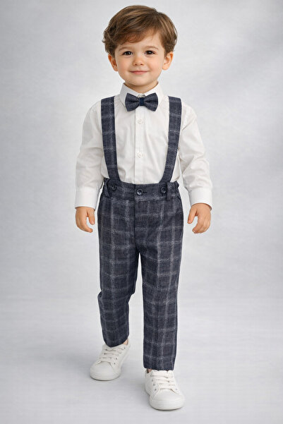 HAYTA Dečiji kombinezon Dečji kombinezon sa košuljom i leptir mašnom Karirano...