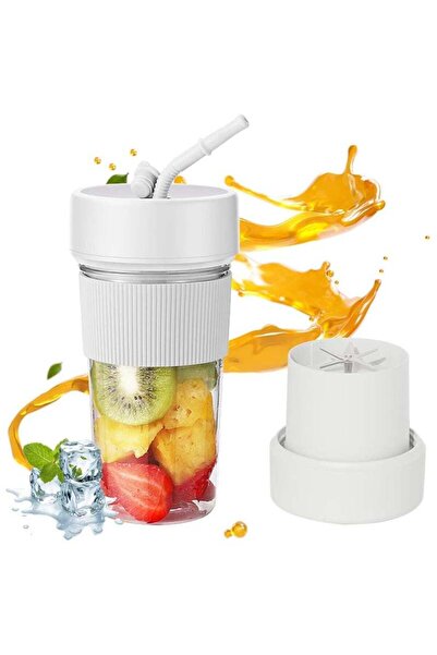 Arabest Fruit Juicer, Type-c Charging Port, for Kitchen, Travel, Gym (White）