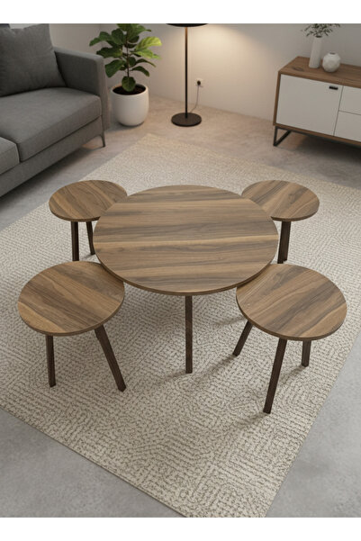 Living 5-Piece Wooden Table Set , Modern and Versatile Design