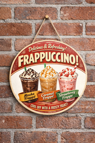 Mayeka Frappuccino Coffee Retro Ornament de pictură pe perete pentru cafenea,...