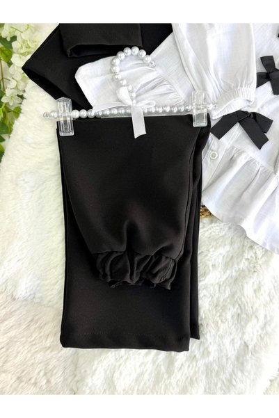 ÖZSEMODA Bow Detail Jacket Shirt Pants Set