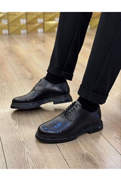 Parlak Hakiki Deri Bağcıklı İthal Taban Casual Ayakkabı