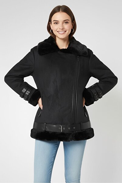 French Connection Women Solid Coat Jacket, Black