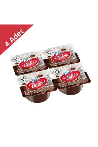 İçim Dolcia Çikolatalı Puding (400 g) x 4 Adet - Yumuşak Kıvamlı Sütlü Tatlı