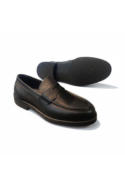 abar classic Men's Black Loafers L Loafers Genuine Leather Leather a Jurdan Sole High Heel Classic Men's Shoes