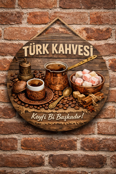 Mayeka Turska kafa za kafić restoran, zidni znak za vrata, drvena viseća tabl...