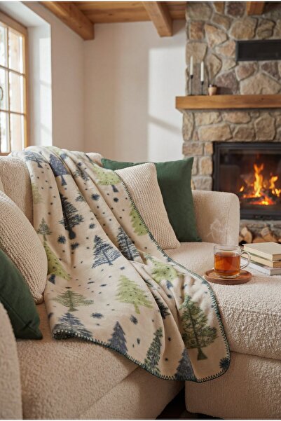 Sesli Yılbaşı Temalı Pamuklu Battaniye - Tek Kişilik