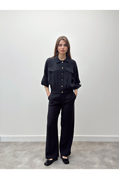 Maldia Shop Σετ Μπουφάν και Παντελόνι Elara σε Μαύρο χρώμα