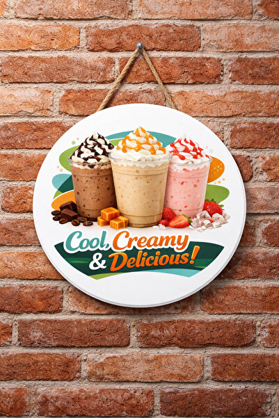 Mayeka Ornament de pictură murală cu cafea Frappuccino pentru cafenea, restau...