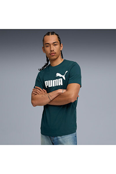 Puma Tricou verde pentru bărbați Essentials No 1 Logo