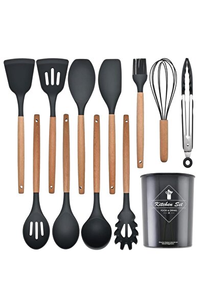 Convoy 12'Parça Isıya Dayanıklı Silikon Yanmaz, Çizmez, Yapışmaz Servis kaşık...