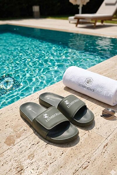 lumberjack Kaki pentru bărbați papuci – Ergonomic și confortabil pe talpă ant...