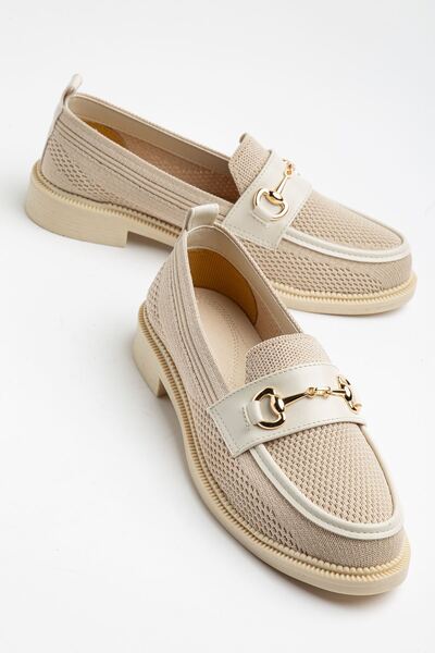 Hayalimdeki Ayakkabı Vita Γυναικεία Μπεζ Πλεκτά Καθημερινά Με αγκράφα Λεπτομε...