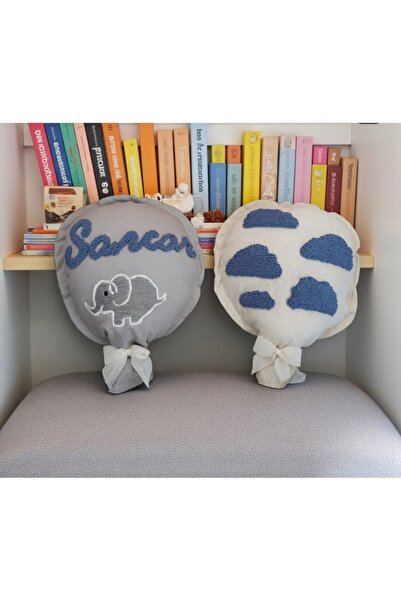 Handmade Kişiye Özel İsimli Balon Yastık – Nakışlı Bebek Odası Dekoratif Yast...