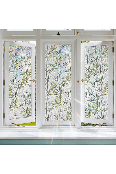 Arabest Window Film,Decorative Window Privacy Film,Green Vines Leaves Double ...