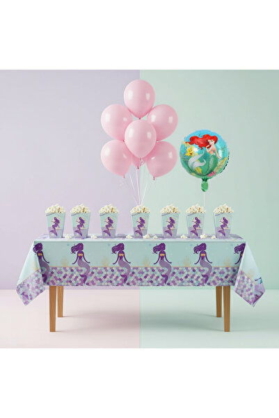 Umamiçe Mermaid Party Set – 10 Pink Balloons + 8-Piece Corn Box + Foil Balloo...