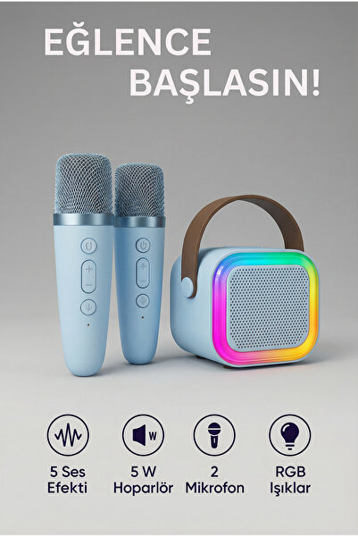 NEFFO Bluetooth Karaoke Mikrofon ve Taşınabilir Hoparlör | Çok İşlevli Müzik ...