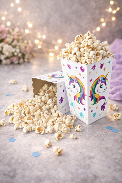 Baloncu Dede Unicorn Temalı Doğum Günü, Baby Shower ve Parti İçin Popcorn (Pa...