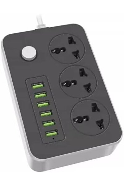 Arabest Power Strips Extension Cords 3 Outlets & 6 USB Ports, with 2M Bold Ex...