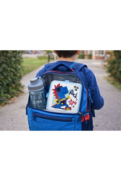 genel tr Okul Beslenme Seti: Su Matarası (530ML) ve Desenli Beslenme Kutusu