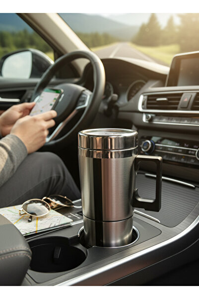 Generic Car Heating Cup – 304 Stainless Steel Electric Travel Mug (24V, 300ml)