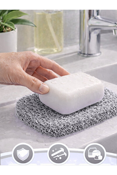 BEYLİNİ Soap Mat Mold Soap Holder Pvc Curly Non-Slip Sink Bathroom Kitchen So...