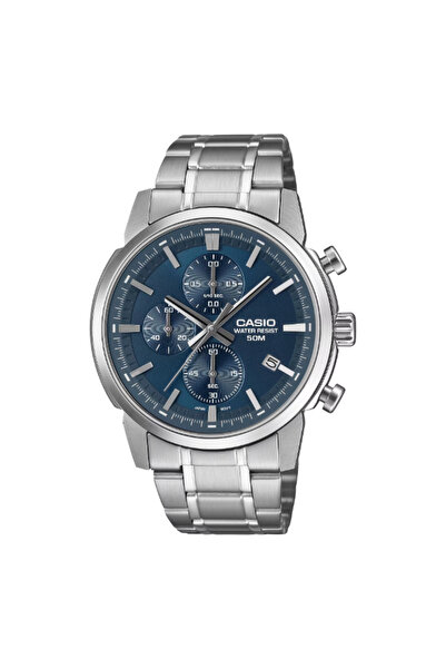 Casio Men's Chronograph Blue Dial Watch - MTP-E510D-2A2VDF