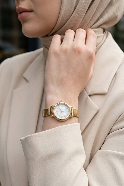 InStyle ساعة يد نسائية كلاسيكية قابلة للتعديل باللون الذهبي
