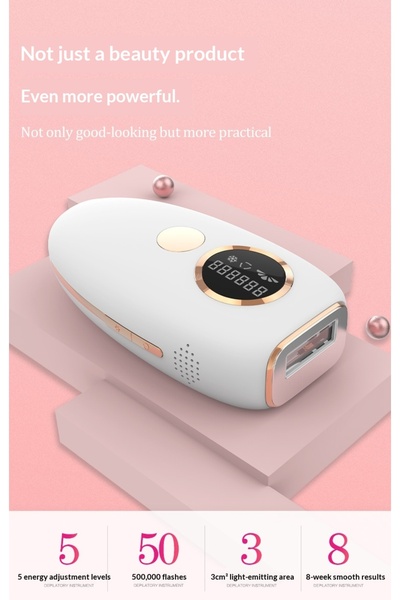 OrientC Ice Cooling IPL Hair Removal Device for Home Use – 8 Energy Levels, M...