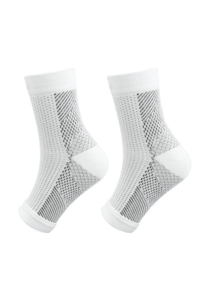 Choice21 مقاس L/XL أبيض، 3 قطع، زوج واحد، واقي كاحل مضاد للإجهاد، كم ضاغط للق...