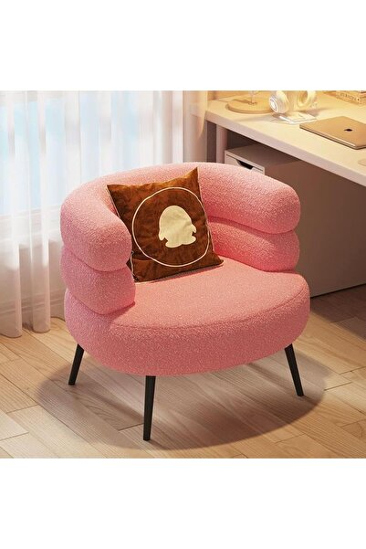 Arabest Cushion Makeup Chair, Round Upholstered Barrel Arm for Small Spaces, ...