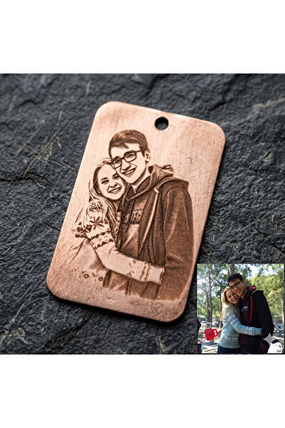 yerlikaya bakır Sevgililere Özel Çift Kişilik Fotoğraf Lazer Baskı Siyah Saf ...