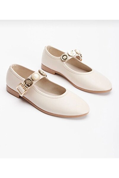 CRAFT MODA Pantofi casual de damă balerini Gold Stone cu cataramă pantofi Mar...