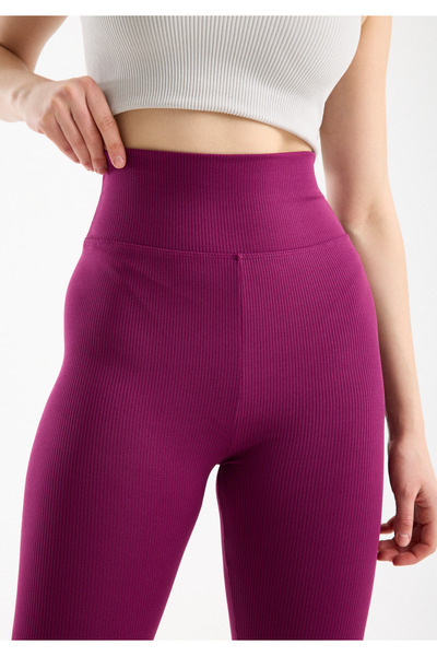 Clothes Fast Women's Summer High Waist Corded Fabric Rib Knit Leggings Shaping / Sculpting Stretchy Sports Yoga Pilates Casual Basic Leggings