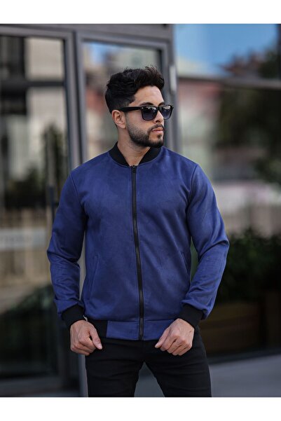 maroni Men's Slim Fit Nubuck Suede Unlined College Jacket