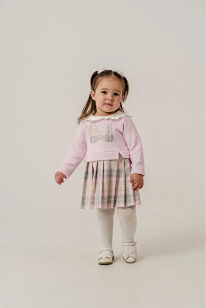 Eray Kids Girl Child Plaid Patterned Peter Pan collar Stylish 9-24 Months Hol...