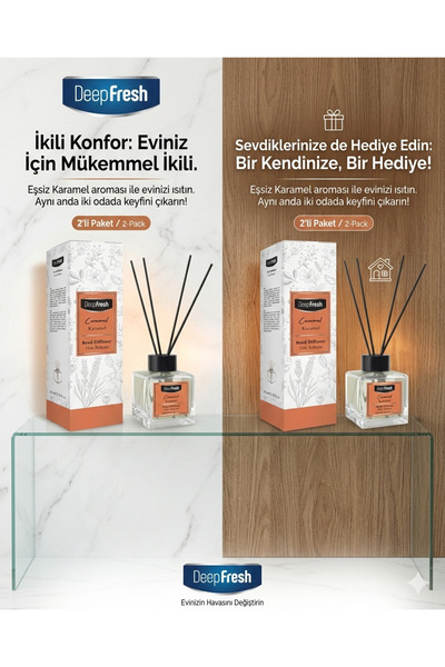 Deep Fresh Karamel çubuklu oda kokusu 2 adet x 100 ML