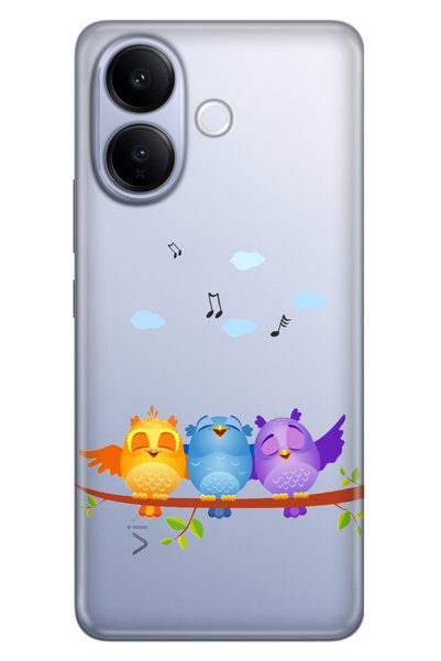 Cekuonline Vivo V60 Lite 5g Compatible Case Colorful Silicone Printed Tpu Birds