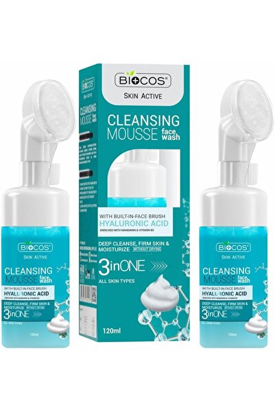 BIOCOS Hyaluronic Acid Face Wash Mousse (Pack of 2) - Hydrating Cleanser with...