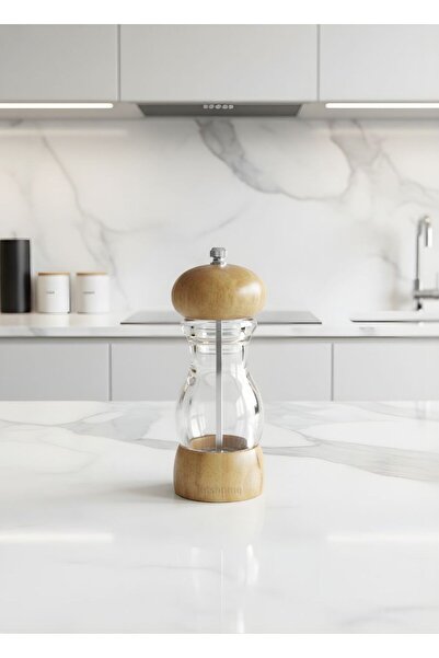 Jet's Home Acrylic Spice Mill with Wooden Head – Stylish Presentation Set wit...