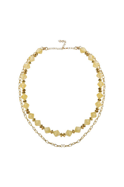 CAL'S Chain Stone Detailed Necklace