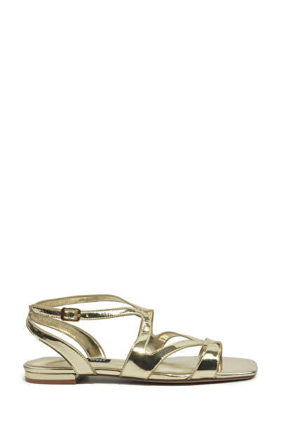 Nine West ETRIN 6FX Gold Дамски сандали с плоска подметка