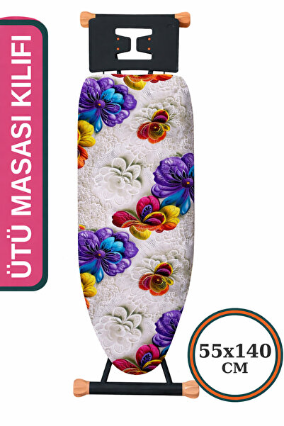 ASEV HOME 5D Özel Kumaş Keçeli Ütü Masası Kılıfı İpli Stoperli 55x140cm Garde...