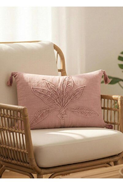 The Mia Püsküllü Kırlent Gül Kurusu 35x50cm