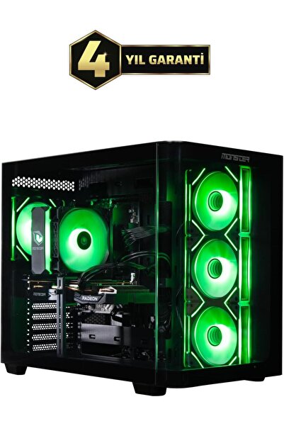 MONSTER Tulpar TD3 V1.8.2 Intel i5 14400F H610 Anakart 16GB 1TB RX7600 Freedo...