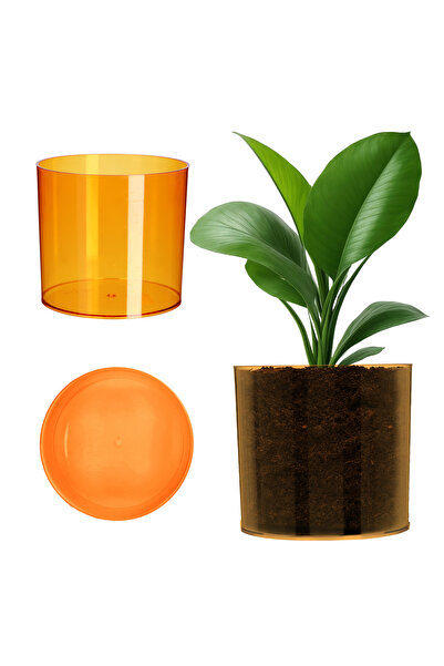 KADAX Flowerpot Round Plant Pot Plastic 12.5 cm Orange